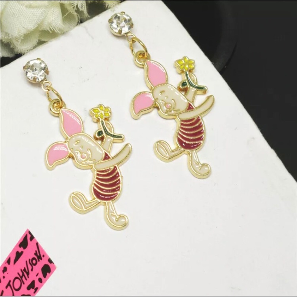 BJ piglet dangle earrings